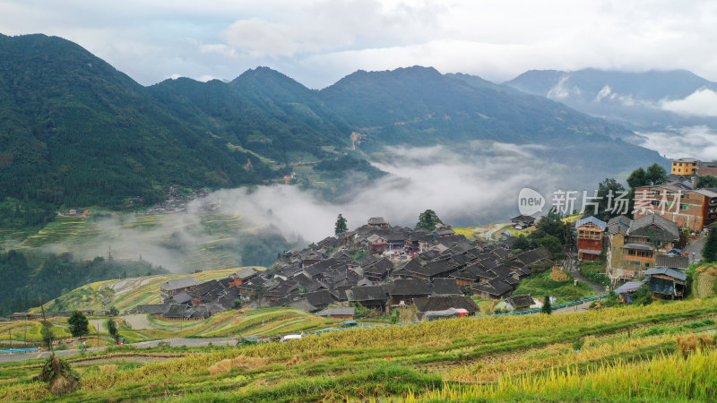 黔东南梯田航拍贵州风光加榜梯田原生态地