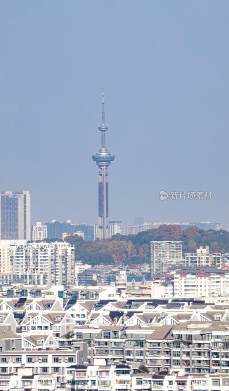 南京城市建筑与自然景观融合全景