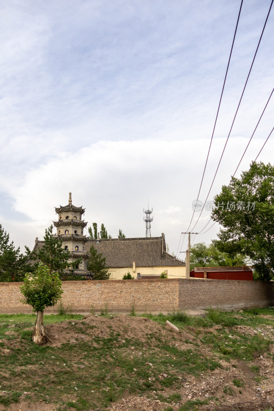 佛教居士林塔古塔寺院中国古代传统建筑