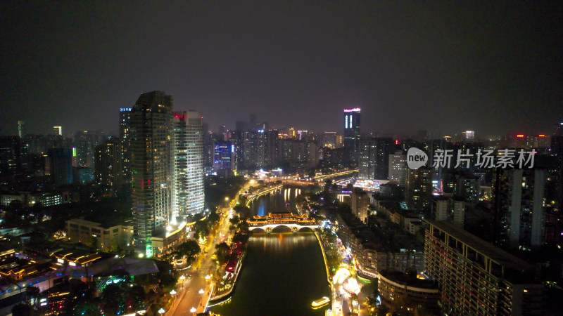 成都夜景灯光航拍图