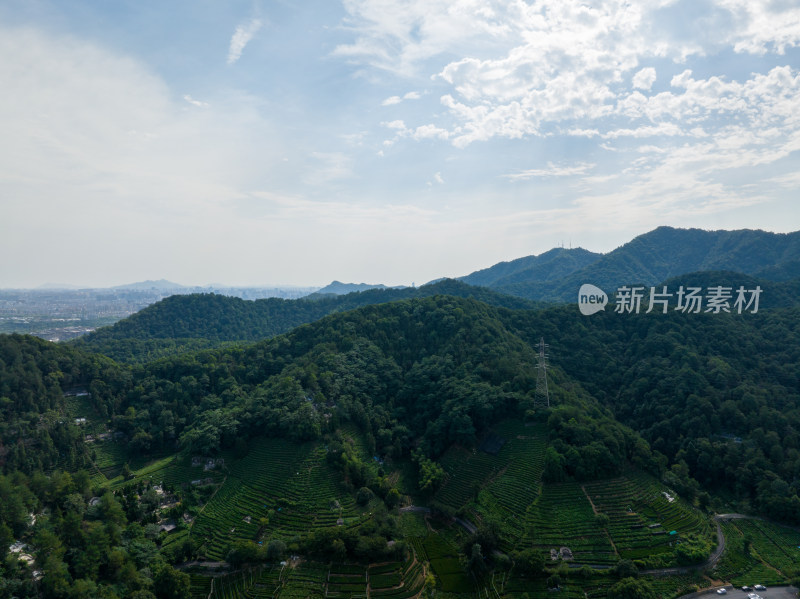 航拍西湖名胜风景区西湖群山