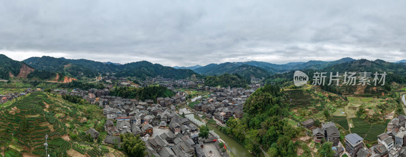 广西柳州三江程阳八寨全景图