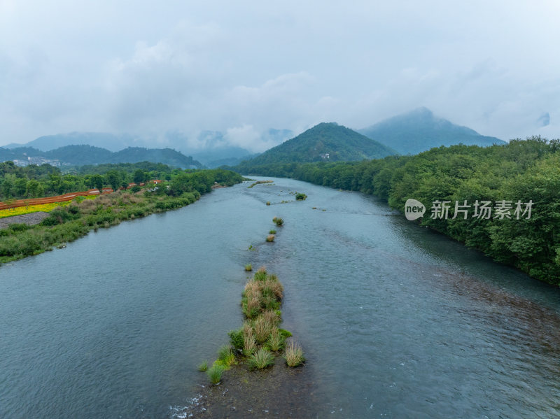 航拍浙江省温州市永嘉县楠溪江自然风光