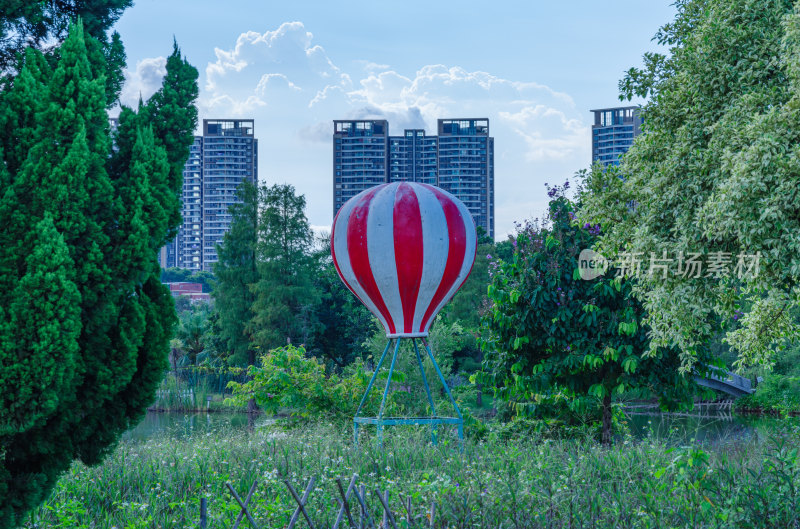 广州南沙蒲洲花园热气球造型装置园林景观