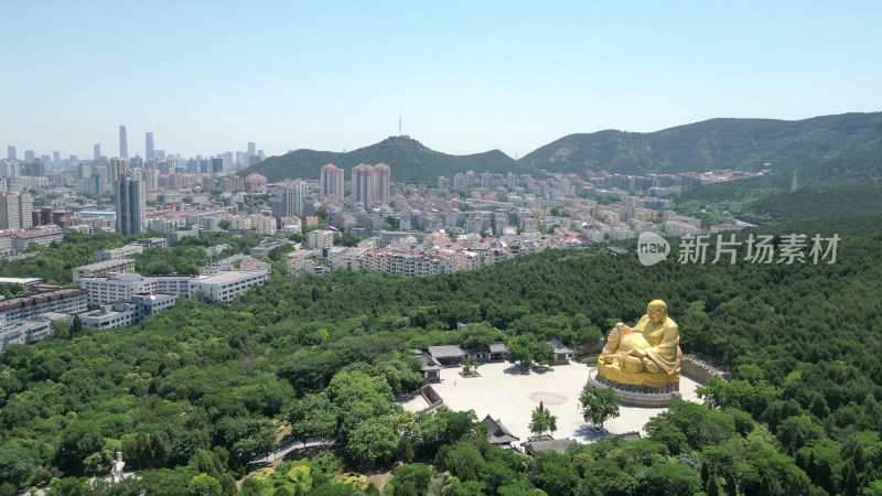 航拍山东济南千佛山风景区