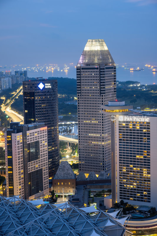 新加坡滨海湾金沙海滨奥林匹克夜景