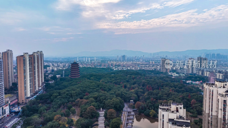 江西新余城市建设城市风光航拍