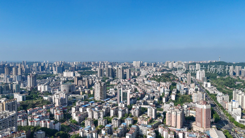 航拍四川自贡大景自贡城市建设摄影图