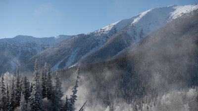 新疆森林大山雪景