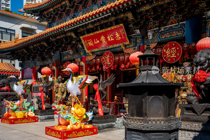 中国香港黄大仙祠建筑风光