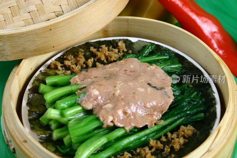 青菜胆蒸肉饼