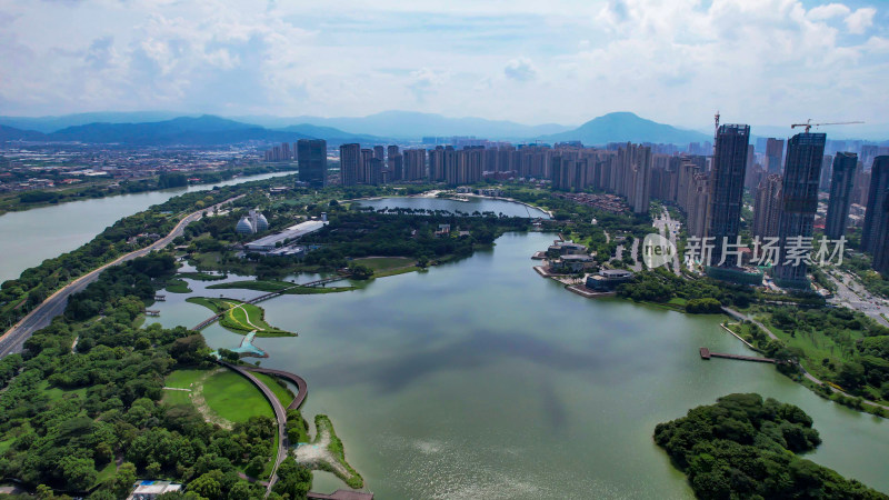 福建漳州碧湖生态公园航拍