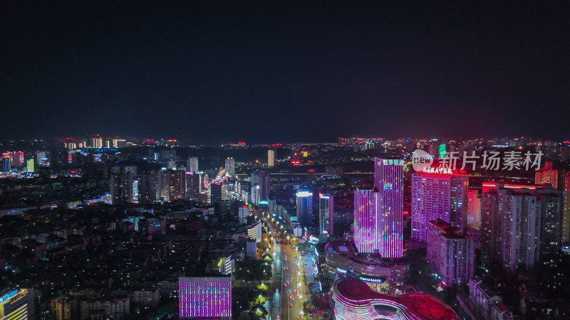 航拍四川泸州夜景泸州蜀泸大道夜景摄影图