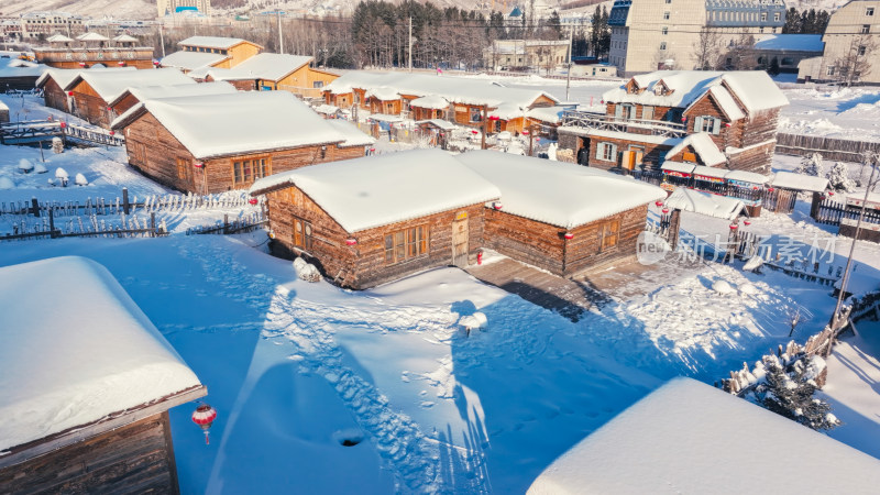 中国雪乡雪景航拍