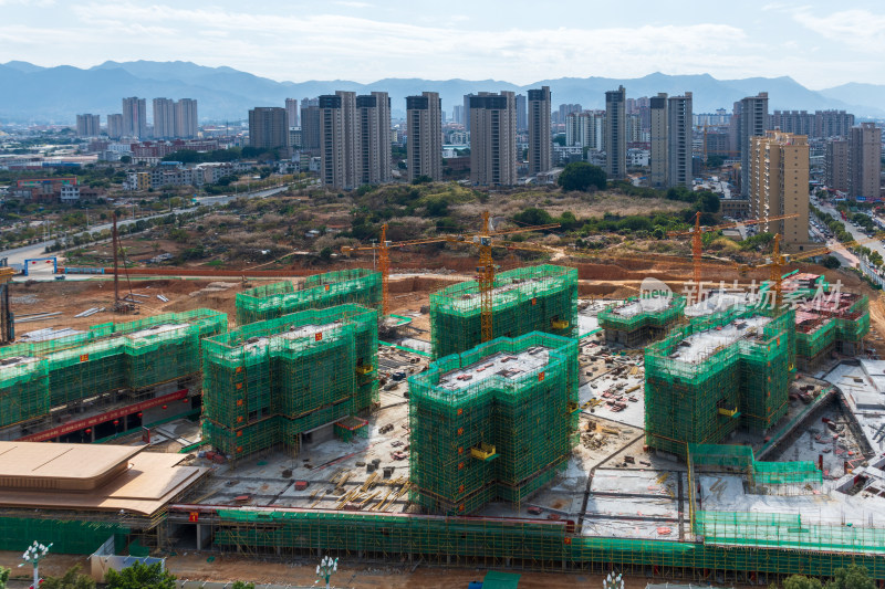 城市中正在施工的建筑楼盘