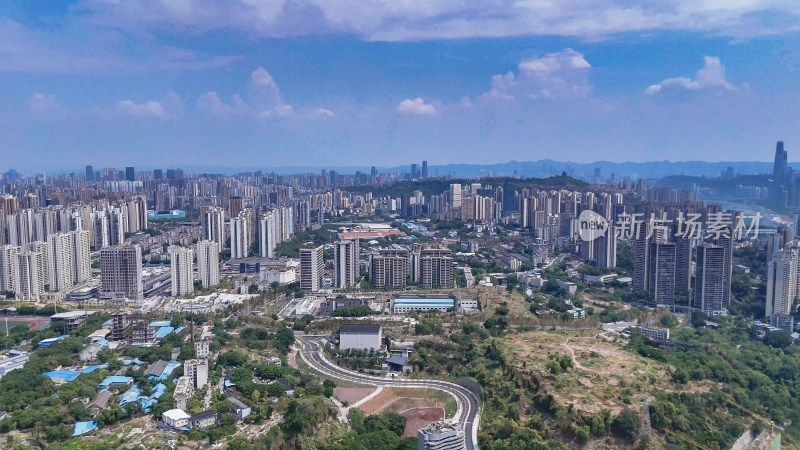 高空鸟瞰重庆城市大景航拍图