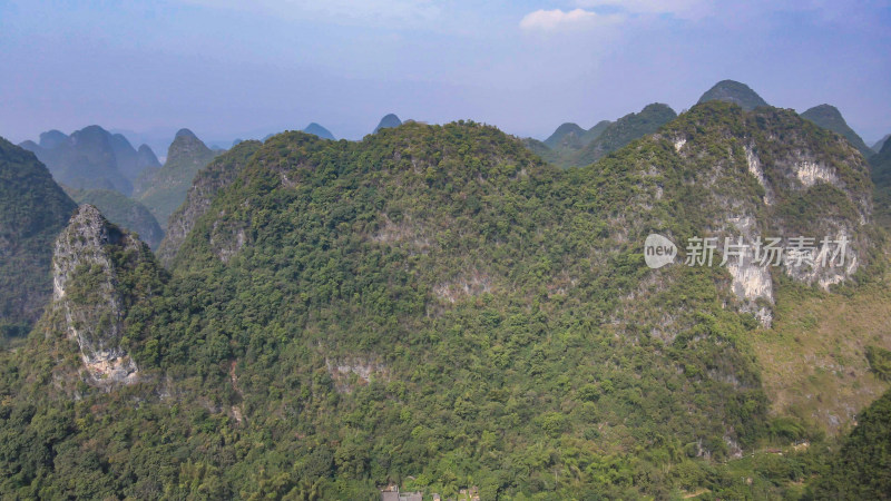 航拍广西桂林山水甲天下