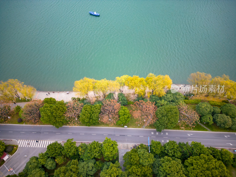 湖南长沙湘江橘子洲风光航拍