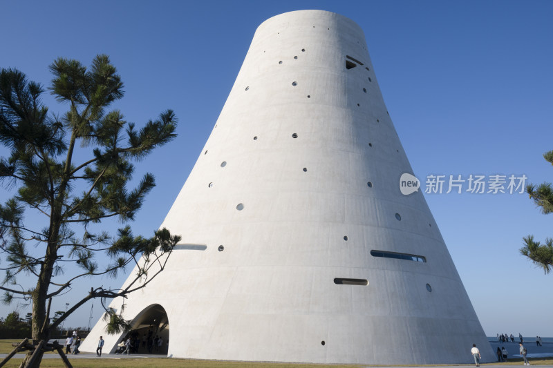 烟台开发区新地标时光塔建筑风光全景