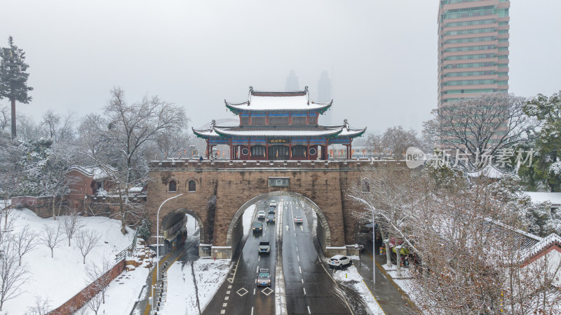 武汉铁门关冬季雪景