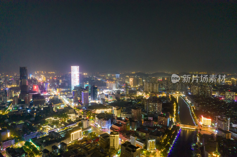 江苏徐州城市夜景航拍图