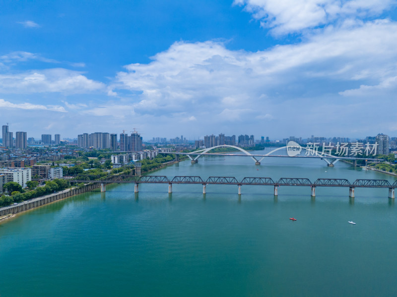 柳州建设柳江风光航拍图