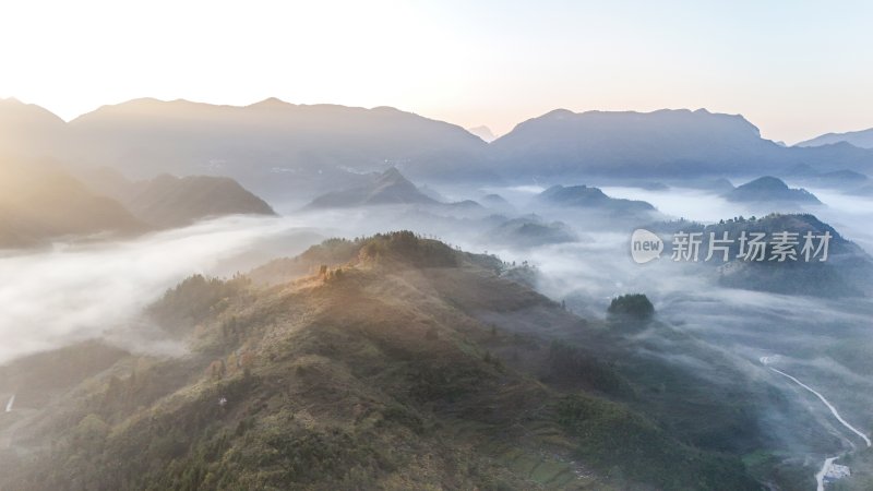 重庆酉阳：霜降后的山坡“红似火”