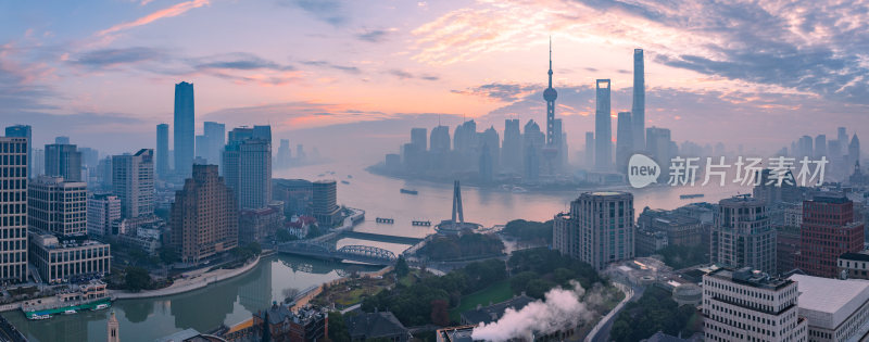 上海城市夜景陆家嘴浦西全景