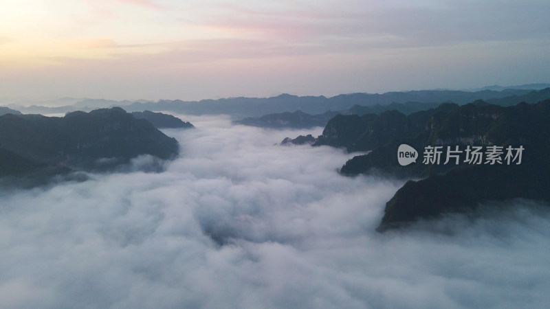 湖南德夯大峡谷云海航拍