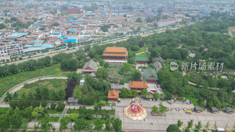 航拍山东菏泽曹州牡丹园4a景区