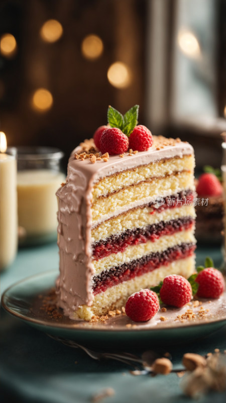 美味的草莓芝士蛋糕