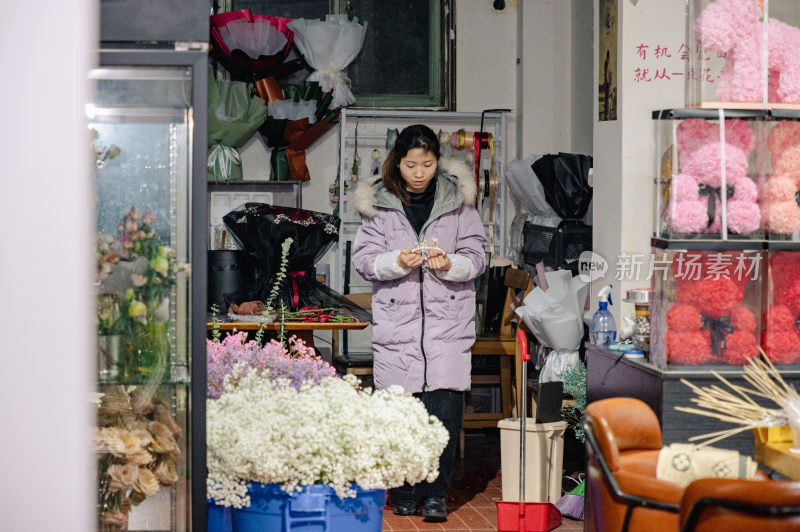 花店工作日常场景素材