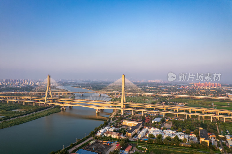 天津滨海大桥交通运输城市风光