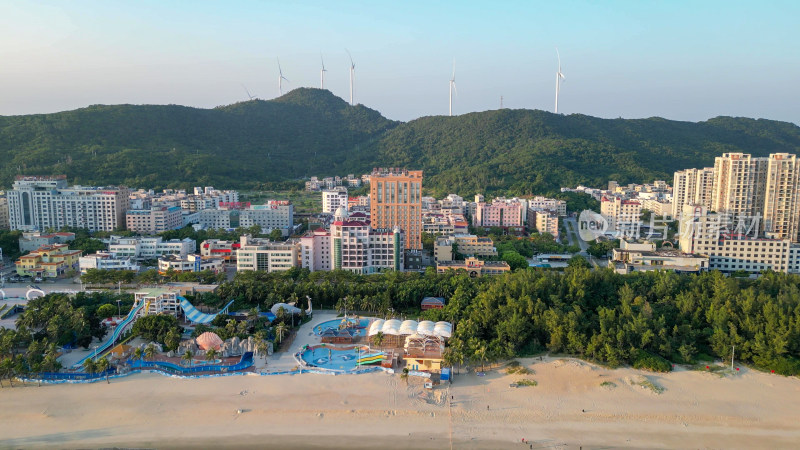 航拍广东阳江海陵岛大角湾海滨浴场