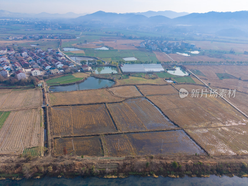 乡村田园风光航拍全景