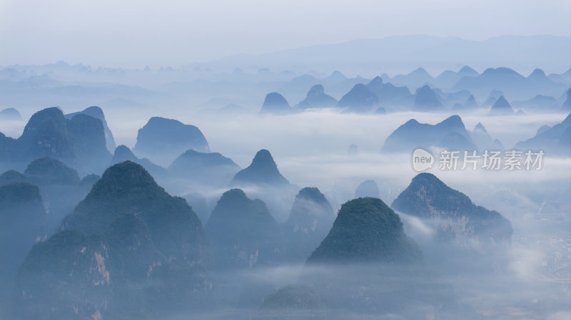 广西桂林山水水墨中国风