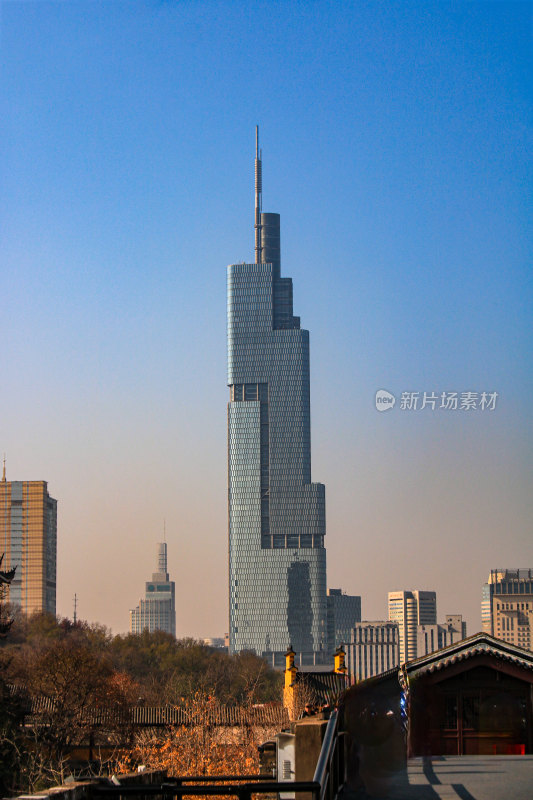 南京城墙与紫峰大厦古今同框城市天际线