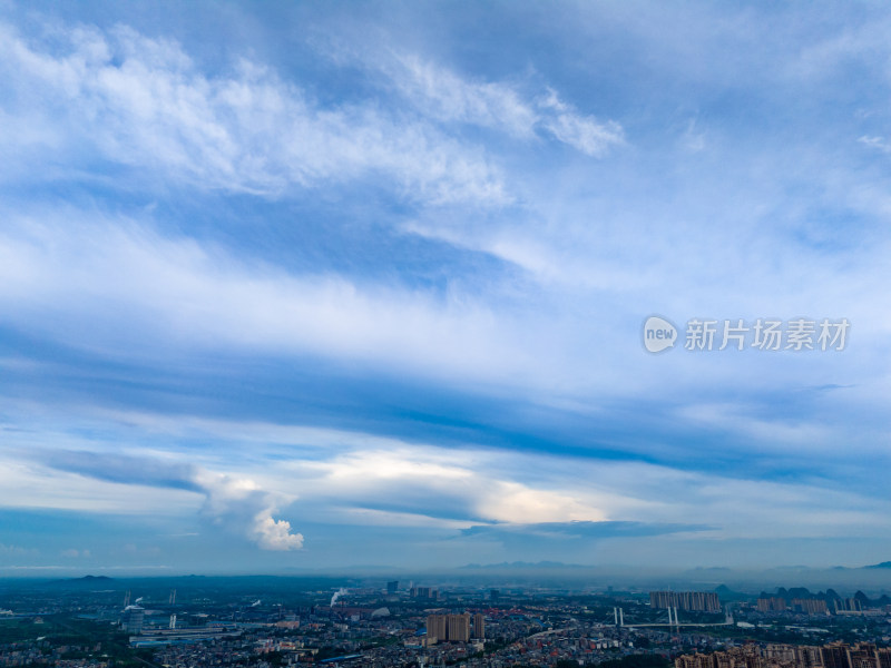 贵阳城市天空白云航拍图