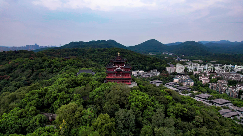 浙江杭州城市风光航拍图