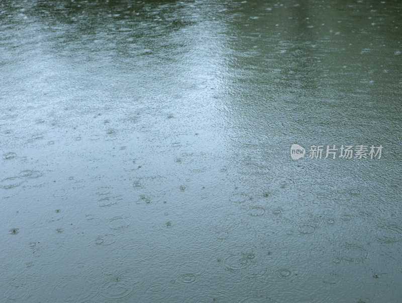 满画幅下着雨的湖面背景图