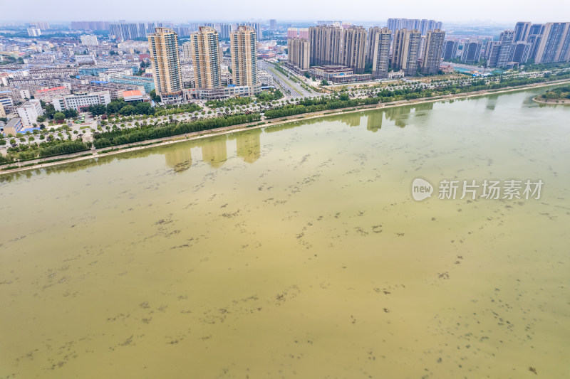 河南南阳城市风光白河风光航拍图