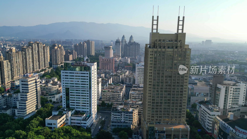 航拍浙江金华江北大景