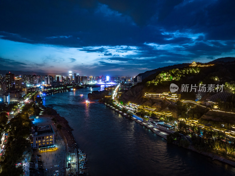 中国甘肃兰州城市夜景