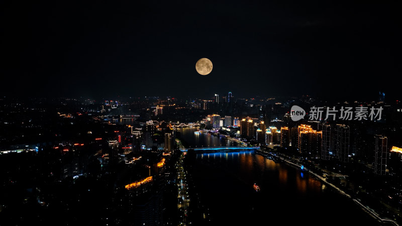 福州台江金融街照片夜景航拍城市建筑风光