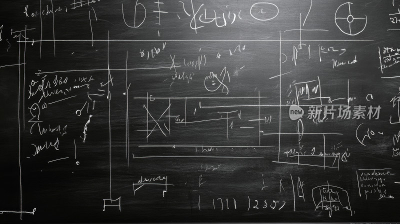 教室黑板上的写满了数学公式教育