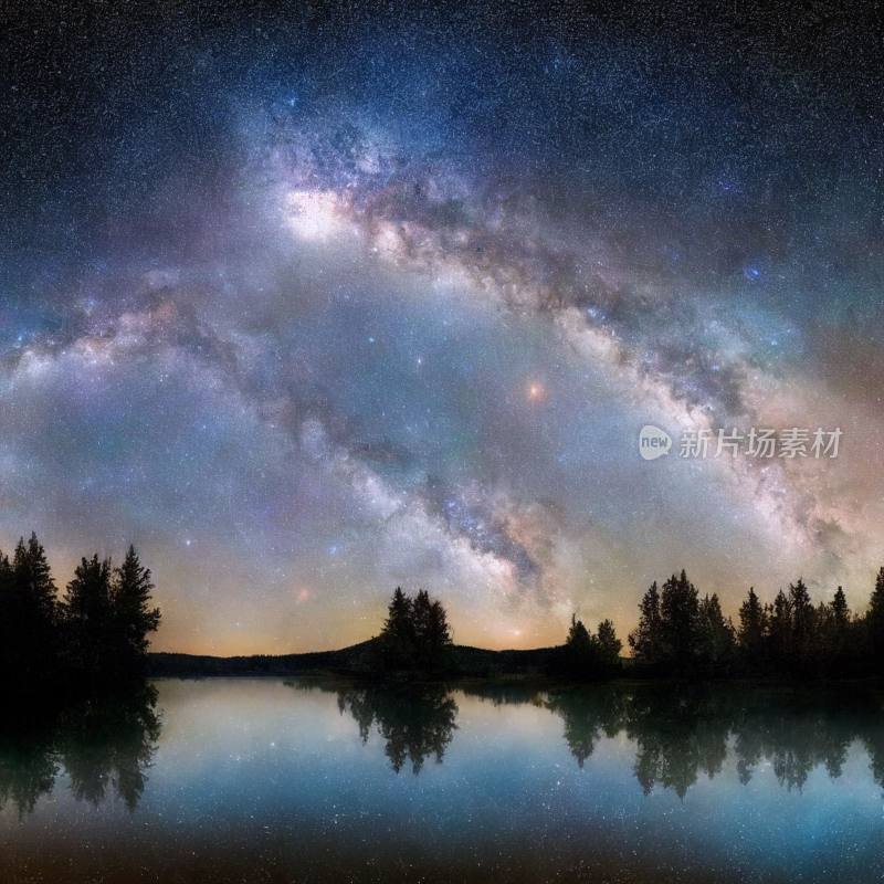 星辰湖光：银河系倒映的夜色倩影