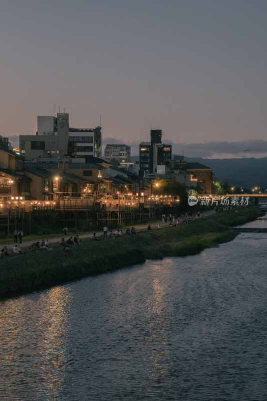 日本京都鸭川夜景