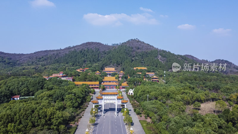 武汉龙泉山风景区龙泉寺航拍