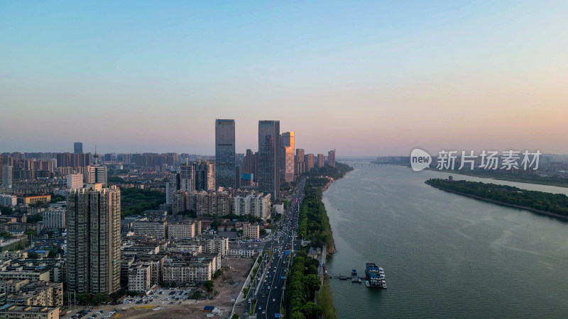 航拍湖南长沙城市大景