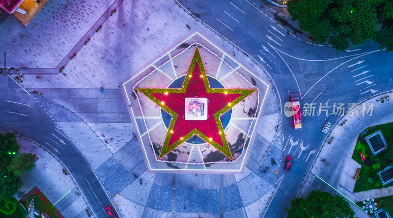 广州地标海珠广场绚丽夜景航拍高清照片